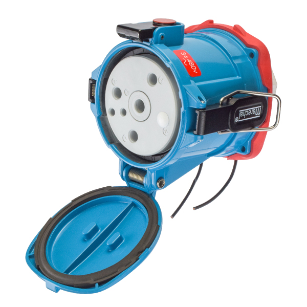 69-94043-262 - DSN150 RECEPTACLE METAL BLUE SIZE 5 TYPE 4X 3P+G 150A 480 VAC 60 Hz +2 AUX